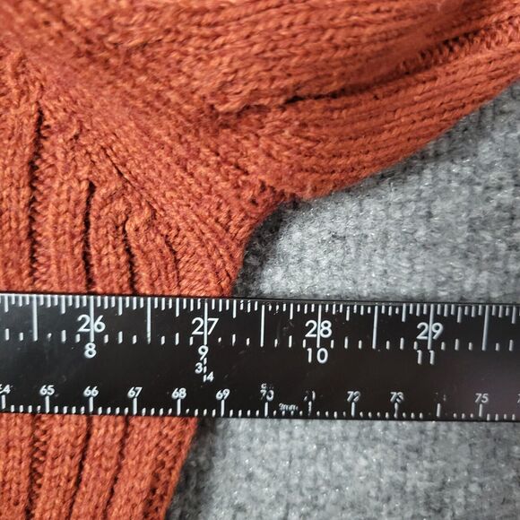 TOSCANO Dark Orange Wool Blend Mock Neck Ribbed Knitted Sweater SIZE XXL - Picture 7 of 11